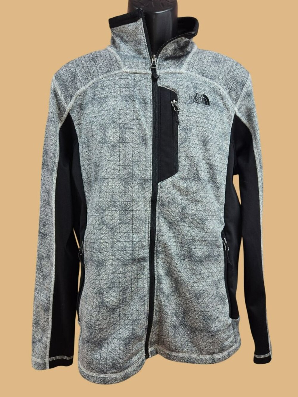 The North Face Gray Black Full Zip Fleece Jacket Medium